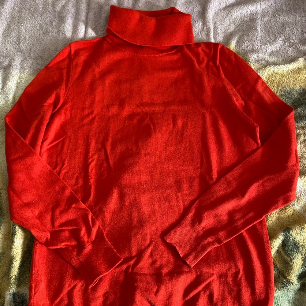 Orange cotton turtleneck SP Talbots